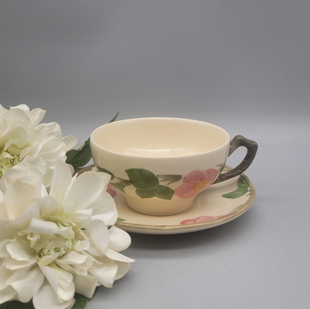 Vintage Franciscan Desert Rose Earthenware Teacup England Backstamp